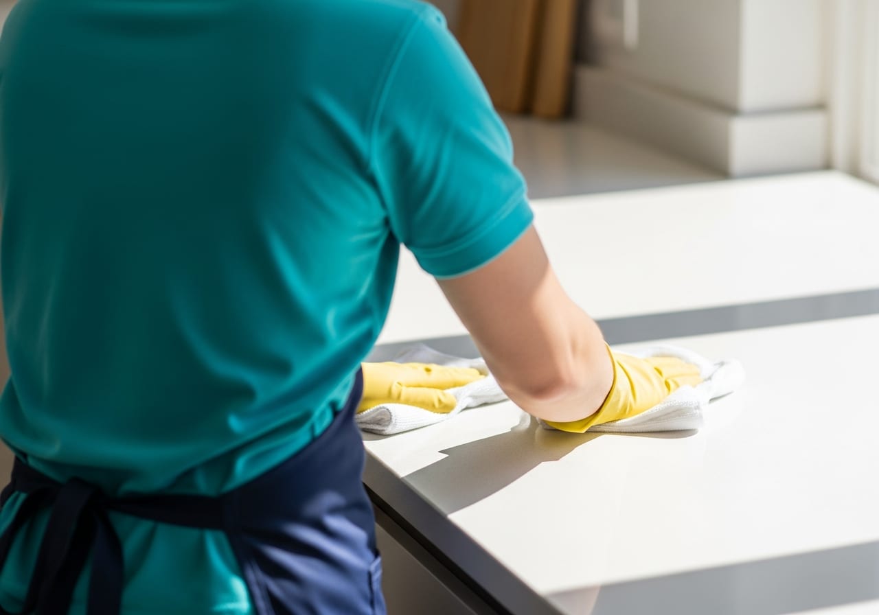 A Clean It All UK professional at work in a bright Devon home